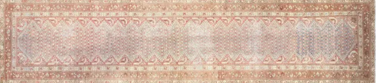 1940s Persian Melayer Rug - 2'9" x 12'6" - Nalbandian - Red - Red