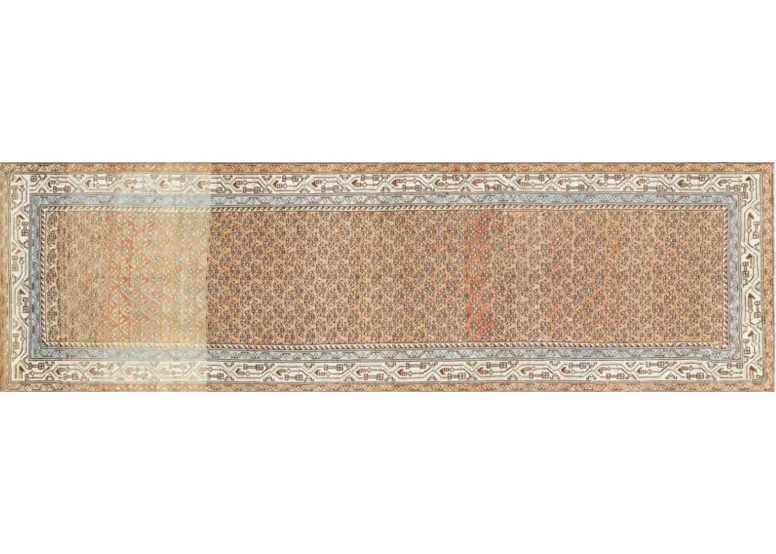 1940s Persian Melayer Rug - 3'2" x 10'7" - Nalbandian - Brown - Brown