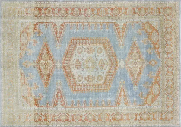 1940s Persian Tabriz Rug - 7' x 10'2" - Nalbandian - Blue - Blue