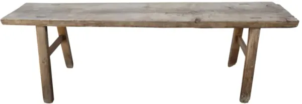 Antique Elmwood Rustic Bench/Table - Brown