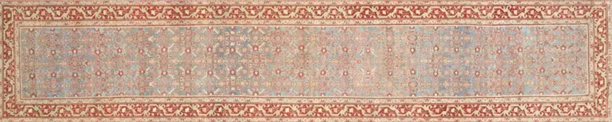 1940s Persian Melayer Runner-3'3" x16'8" - Nalbandian - Red