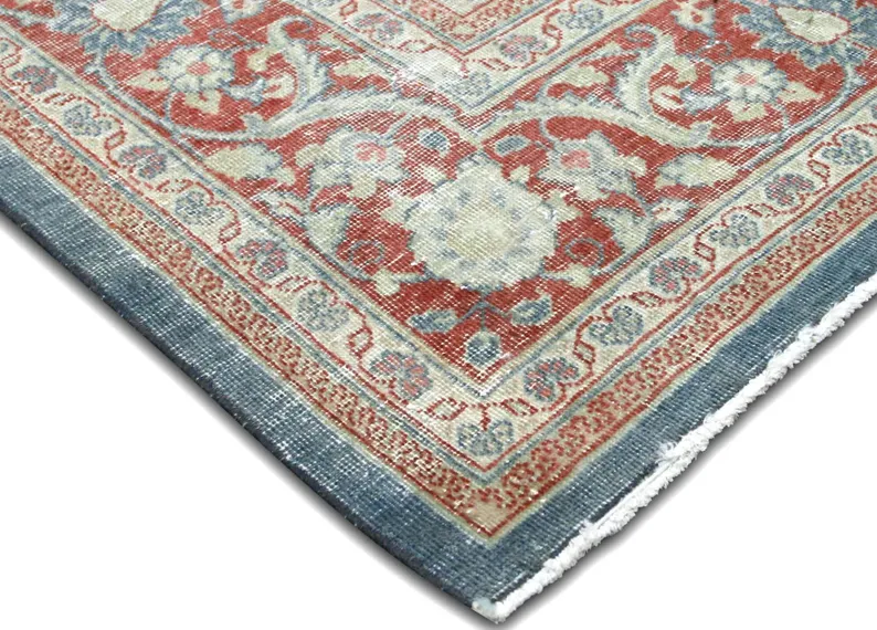 1940s Persian Tabriz Runner-8'4" x12'3" - Nalbandian - Blue