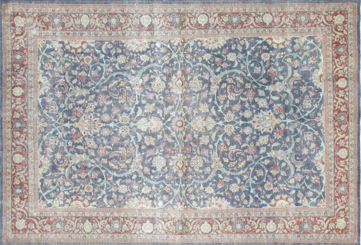 1940s Persian Tabriz Runner-8'4" x12'3" - Nalbandian - Blue