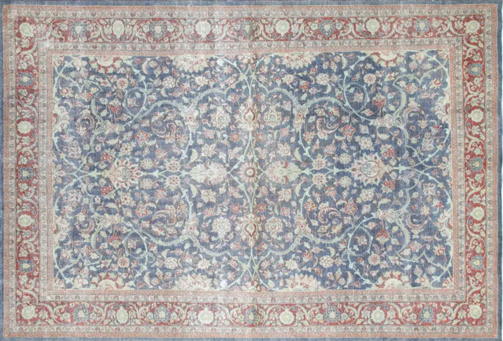 1940s Persian Tabriz Runner-8'4" x12'3" - Nalbandian - Blue