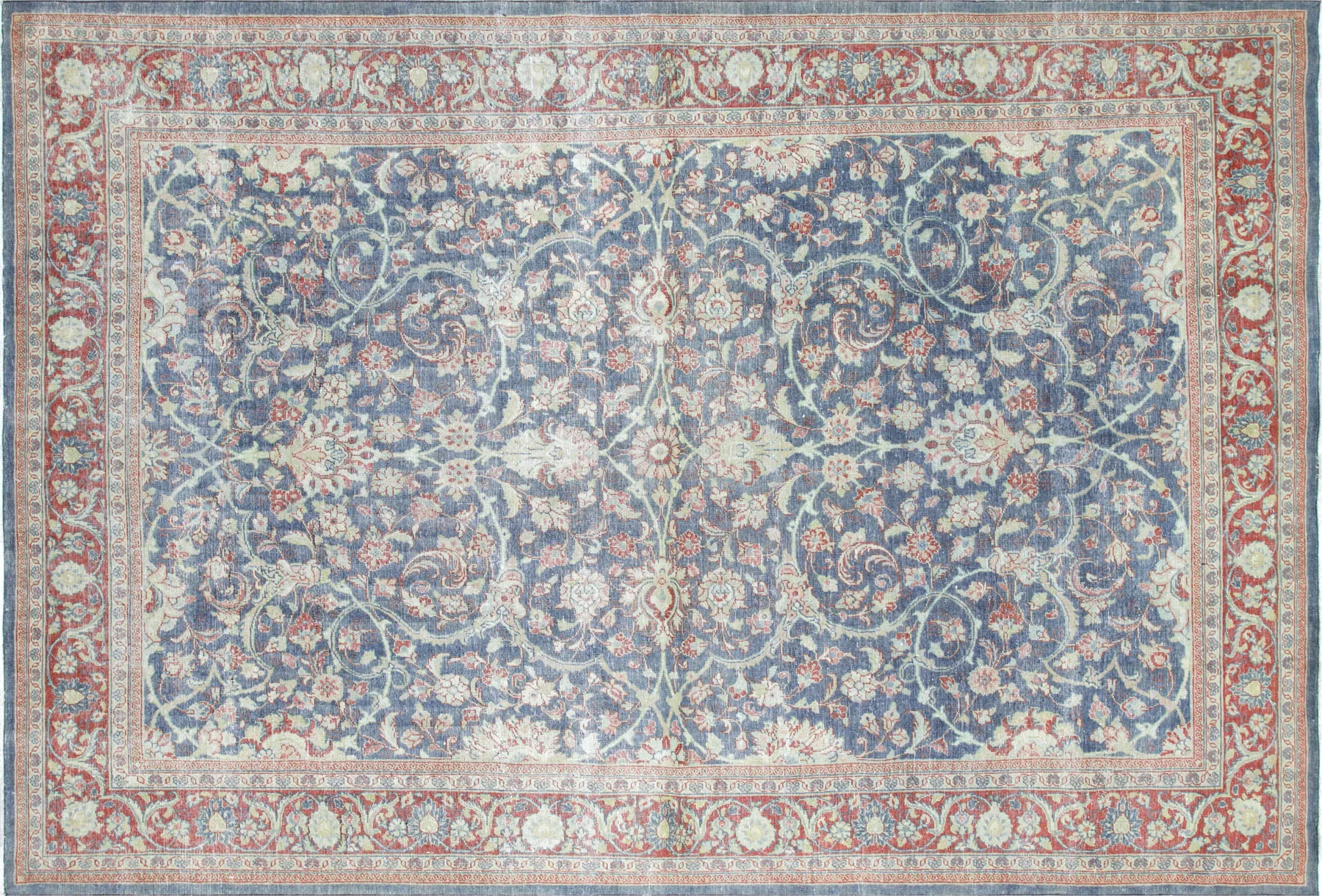 1940s Persian Tabriz Runner-8'4" x12'3" - Nalbandian - Blue