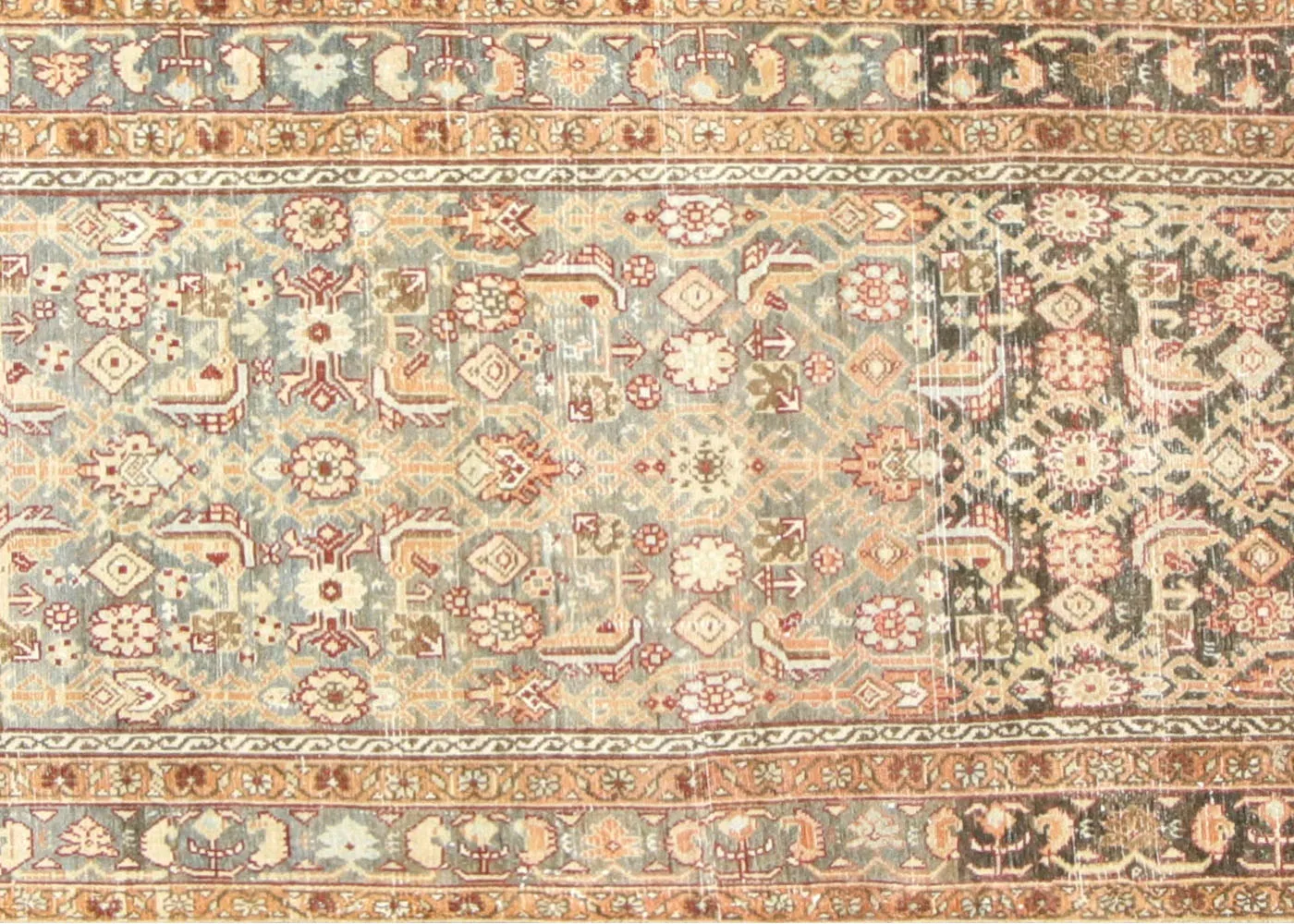 1940s Persian Melayer Runner-3'4"x16'11" - Nalbandian - Red