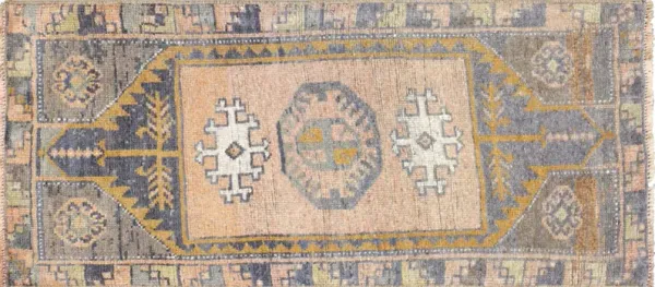 1960sTurkish Oushak Yastic - 1'6" x 3'3" - Nalbandian - Gray