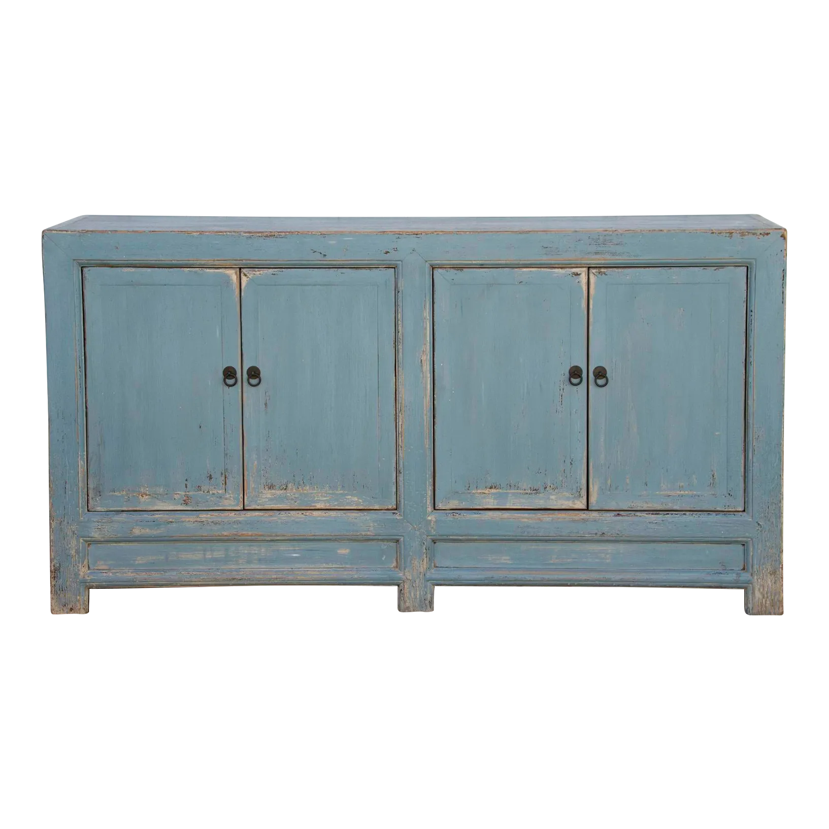 Coastal Blue Painted Asian Cabinet - de-cor