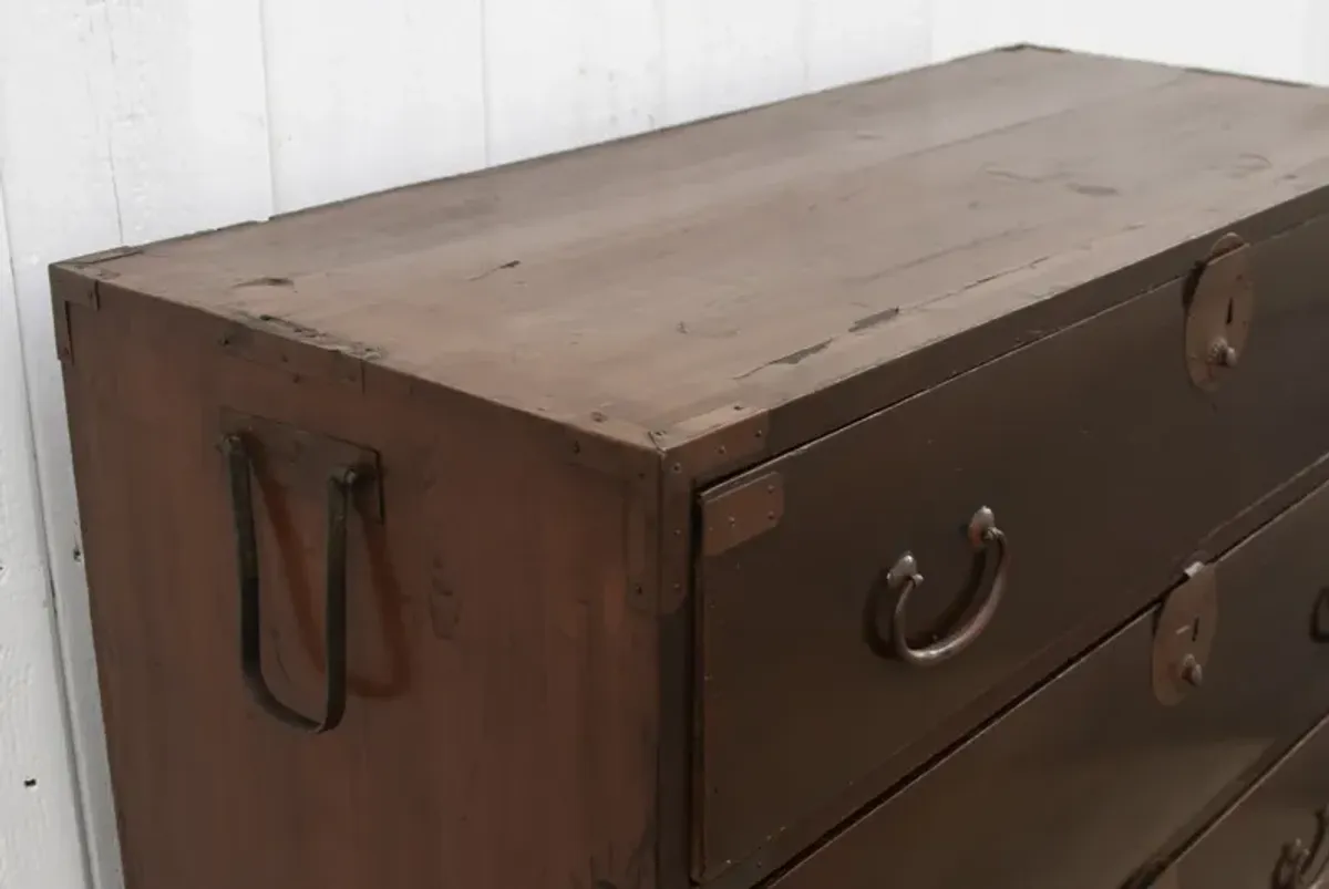 Antique Japanese Painted Tansu Dresser