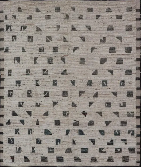 Moroccan Style Rug In Cream 8'2 x 9'10 - Keivan Woven Arts - Beige - Beige