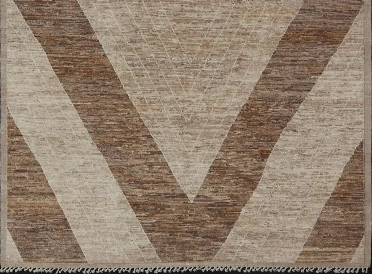 Modern Design - Cream 10'6 x 14'1 - Keivan Woven Arts - Brown