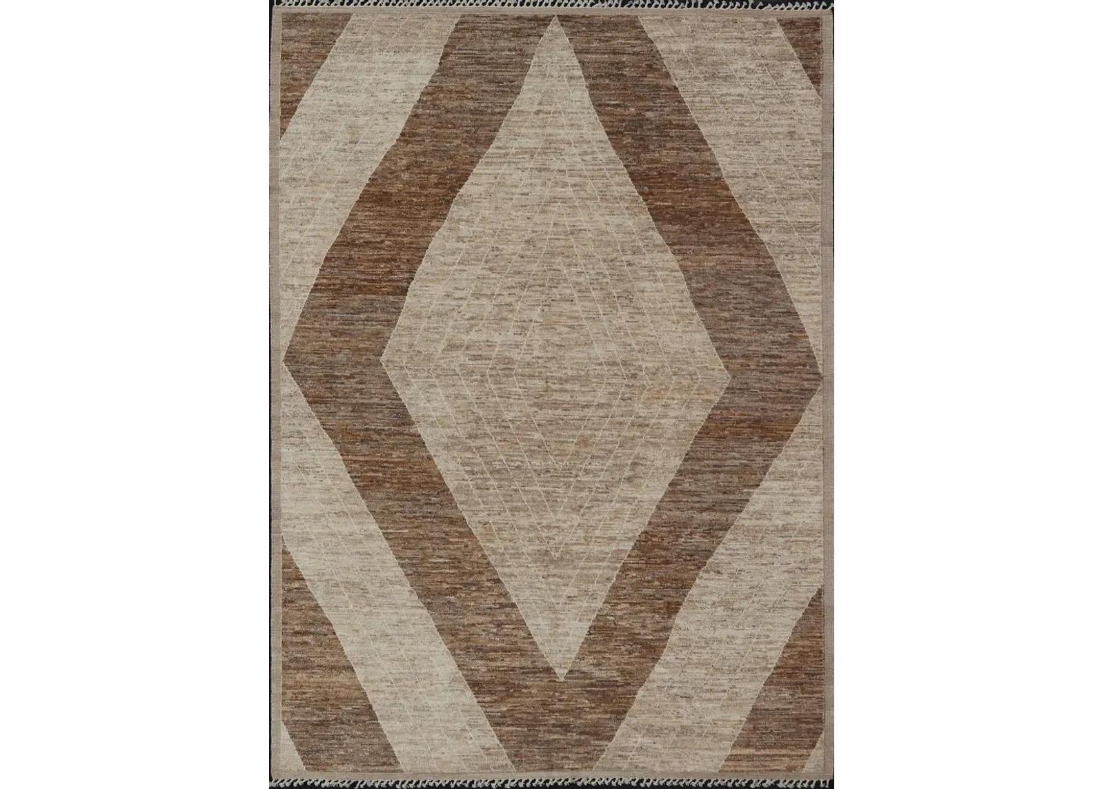 Modern Design - Cream 10'6 x 14'1 - Keivan Woven Arts - Brown