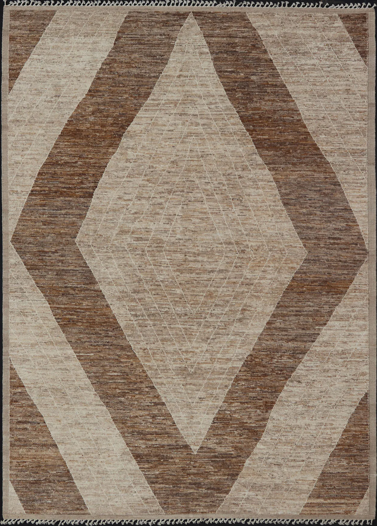 Modern Design - Cream 10'6 x 14'1 - Keivan Woven Arts - Brown