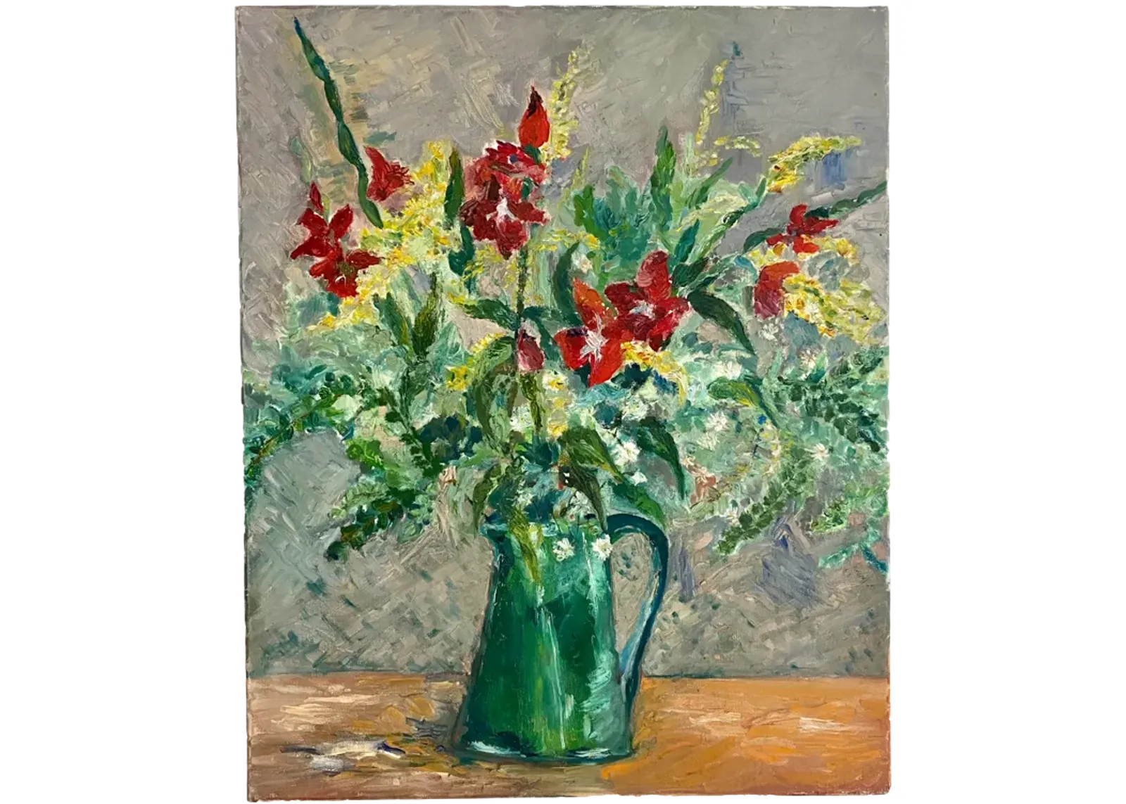 French Impasto Floral Still Life - Ballyhoo - Green