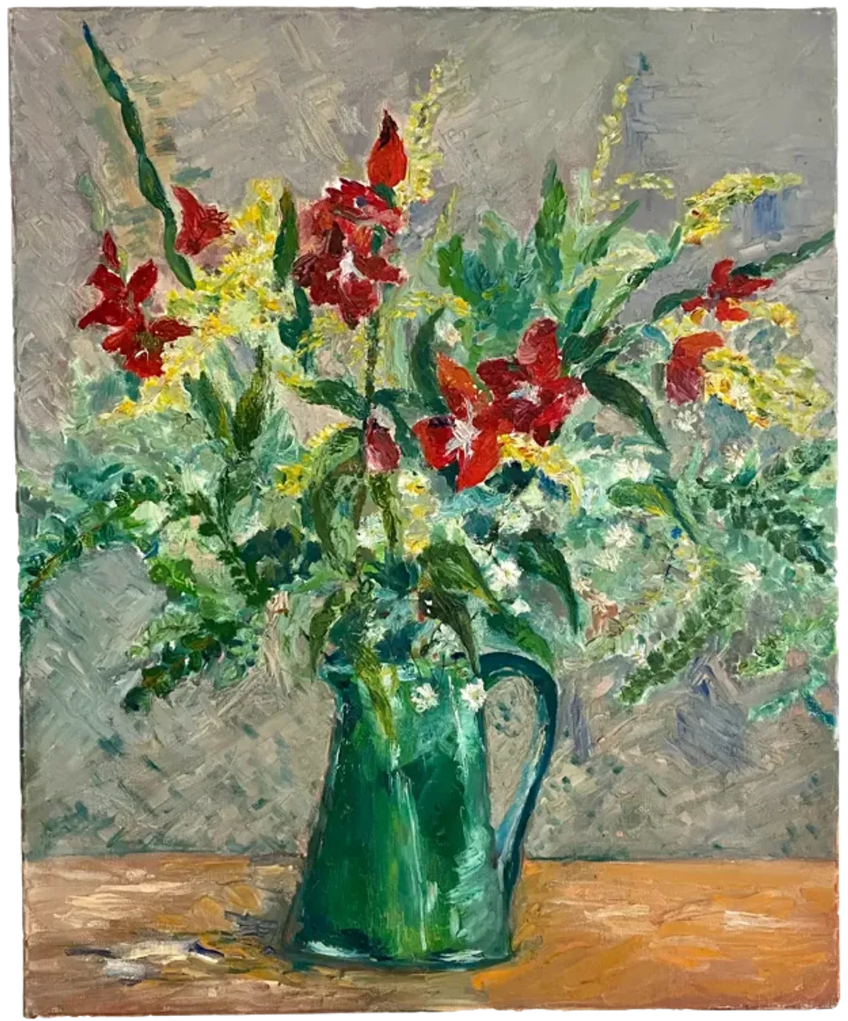 French Impasto Floral Still Life - Ballyhoo - Green