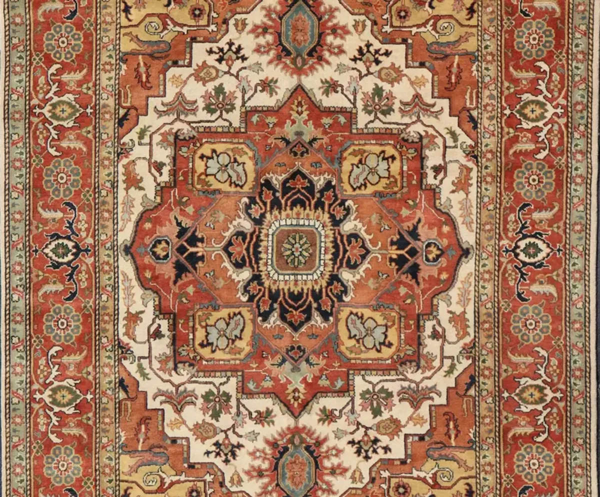 Large Heriz Geo Rug - 10'0 x 14'0 - Keivan Woven Arts - orange - orange