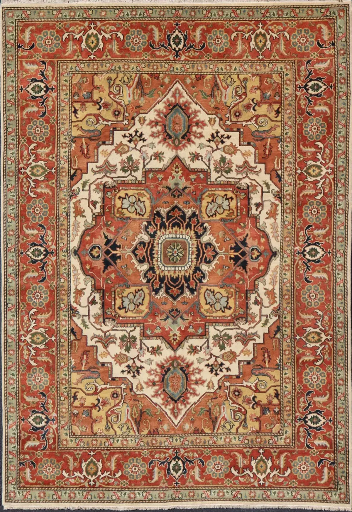 Large Heriz Geo Rug - 10'0 x 14'0 - Keivan Woven Arts - orange - orange