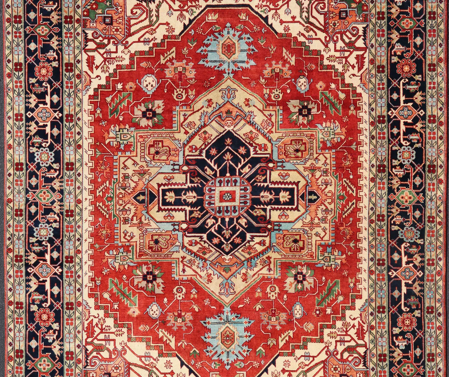 Large Searpi-Heriz Rug - 11'4 x 14'7 - Keivan Woven Arts - red - red