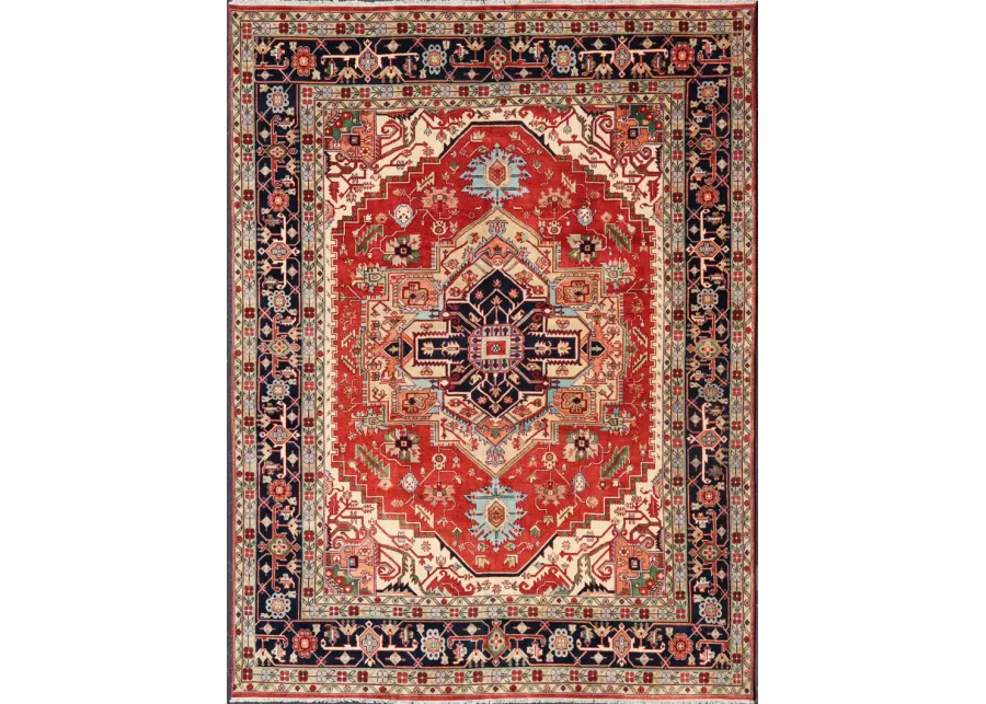 Large Searpi-Heriz Rug - 11'4 x 14'7 - Keivan Woven Arts - red - red