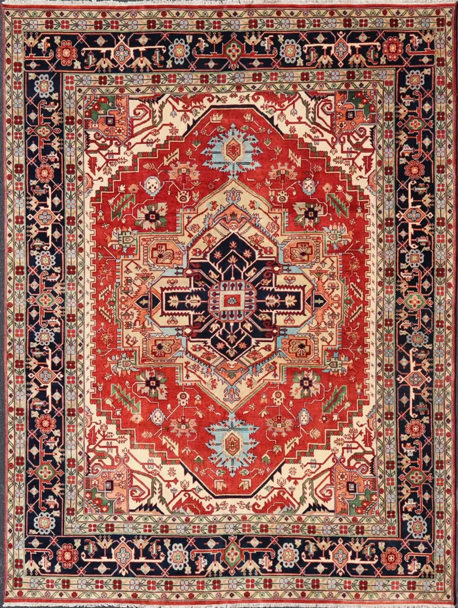 Large Searpi-Heriz Rug - 11'4 x 14'7 - Keivan Woven Arts - red - red