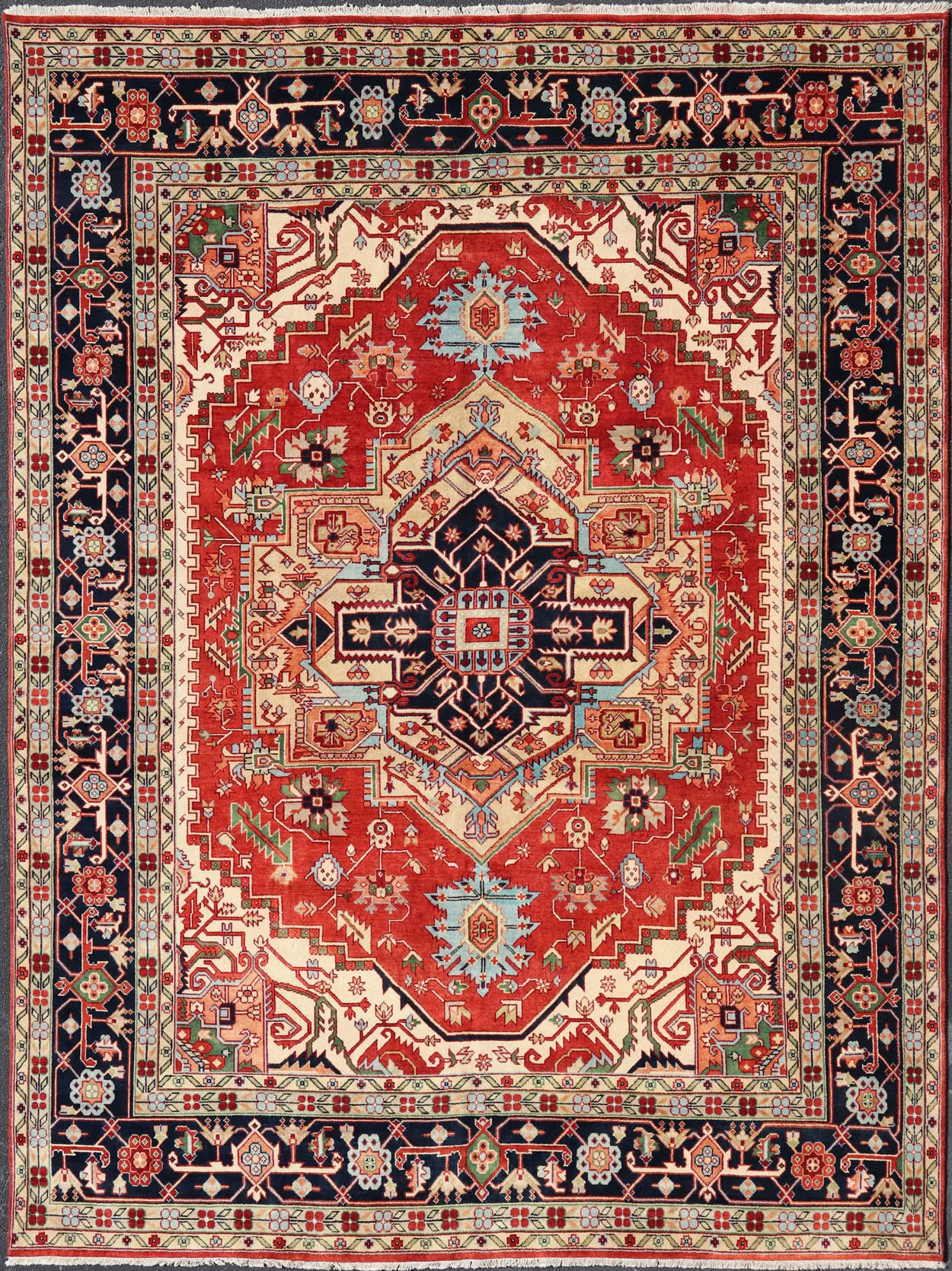 Large Searpi-Heriz Rug - 11'4 x 14'7 - Keivan Woven Arts - red - red