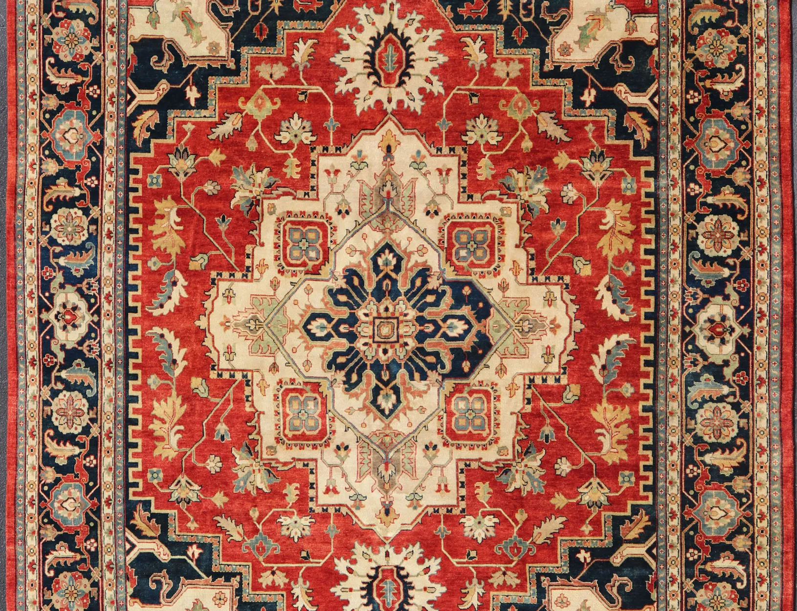 Serapi-Heriz Geo Rug 11'10 x 15' - Keivan Woven Arts - Red - Red