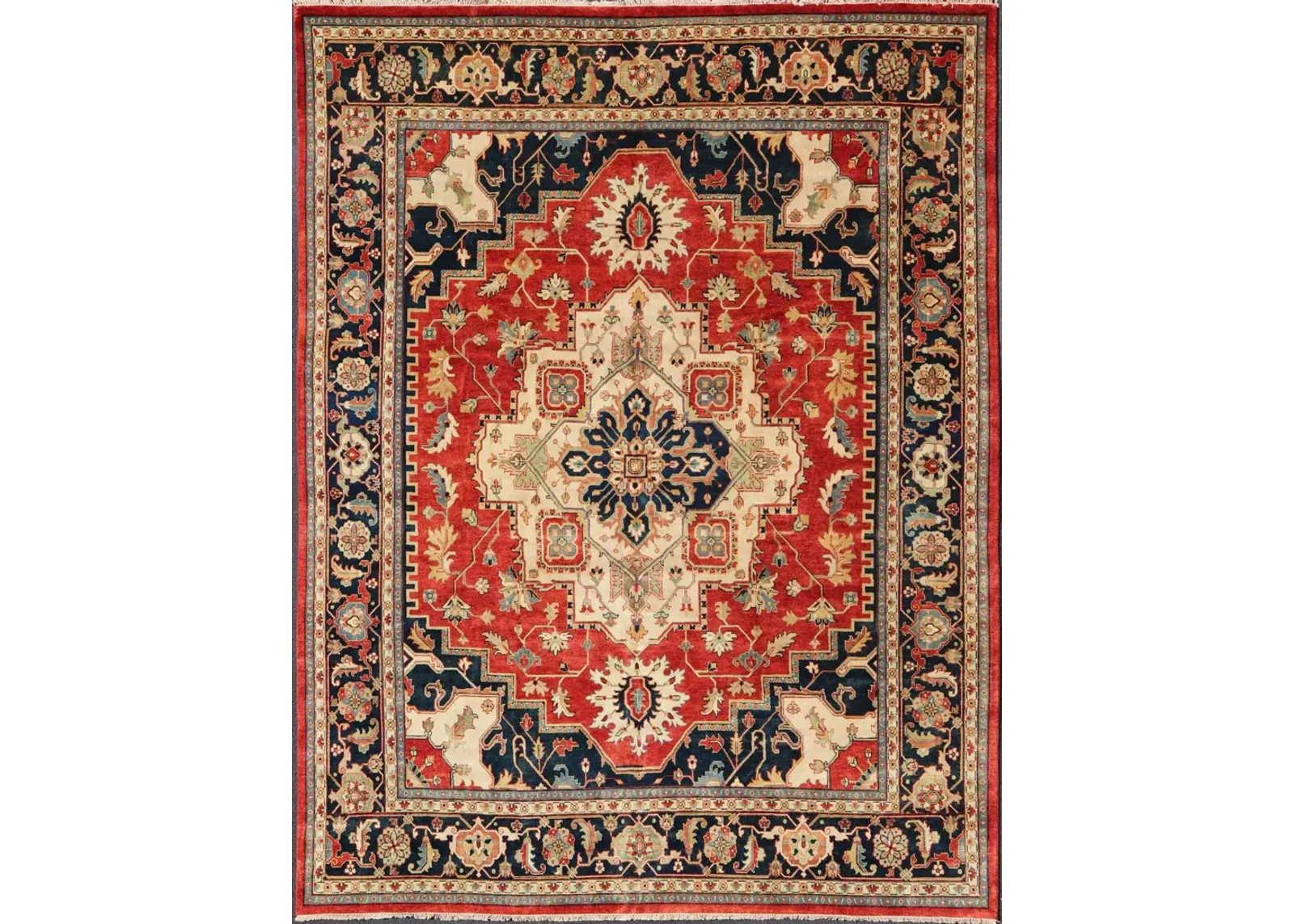 Serapi-Heriz Geo Rug 11'10 x 15' - Keivan Woven Arts - Red - Red