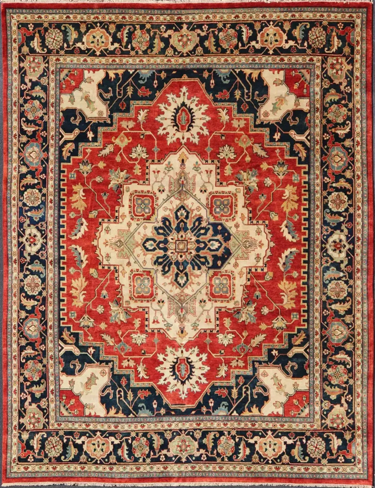 Serapi-Heriz Geo Rug 11'10 x 15' - Keivan Woven Arts - Red - Red