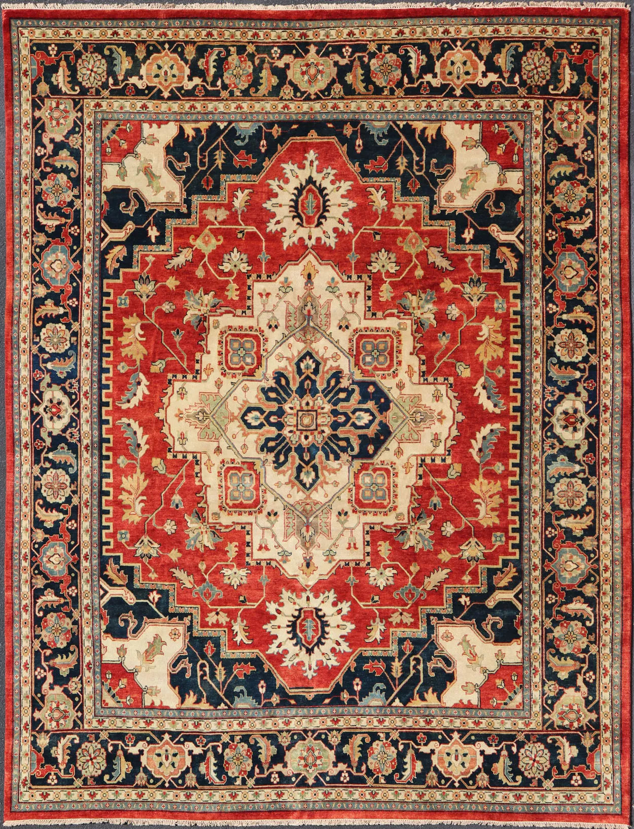 Serapi-Heriz Geo Rug 11'10 x 15' - Keivan Woven Arts - Red - Red