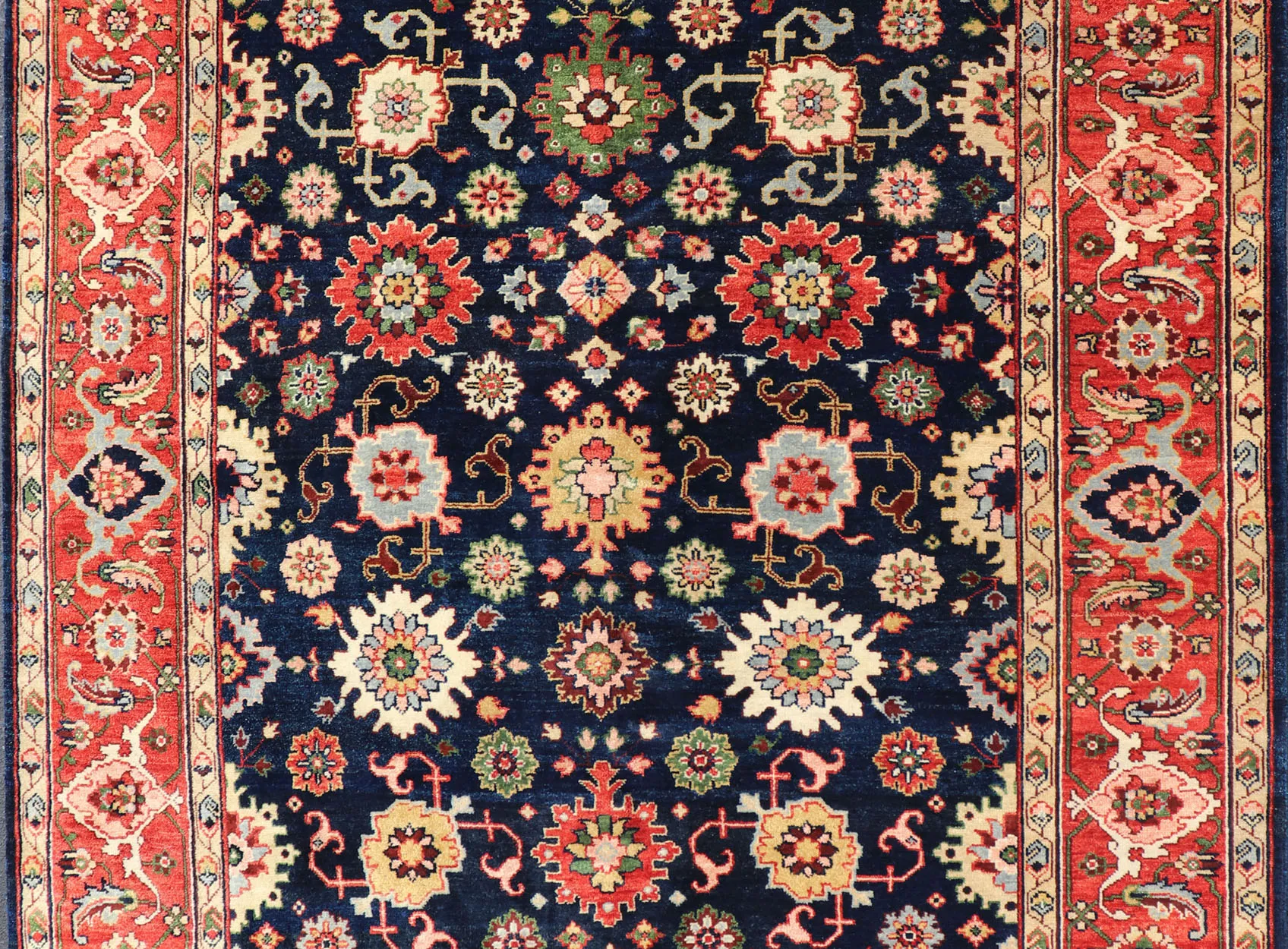 Floral Sultanabad-Mahal Rug - 9'0 x 12'0 - Keivan Woven Arts - blue - blue