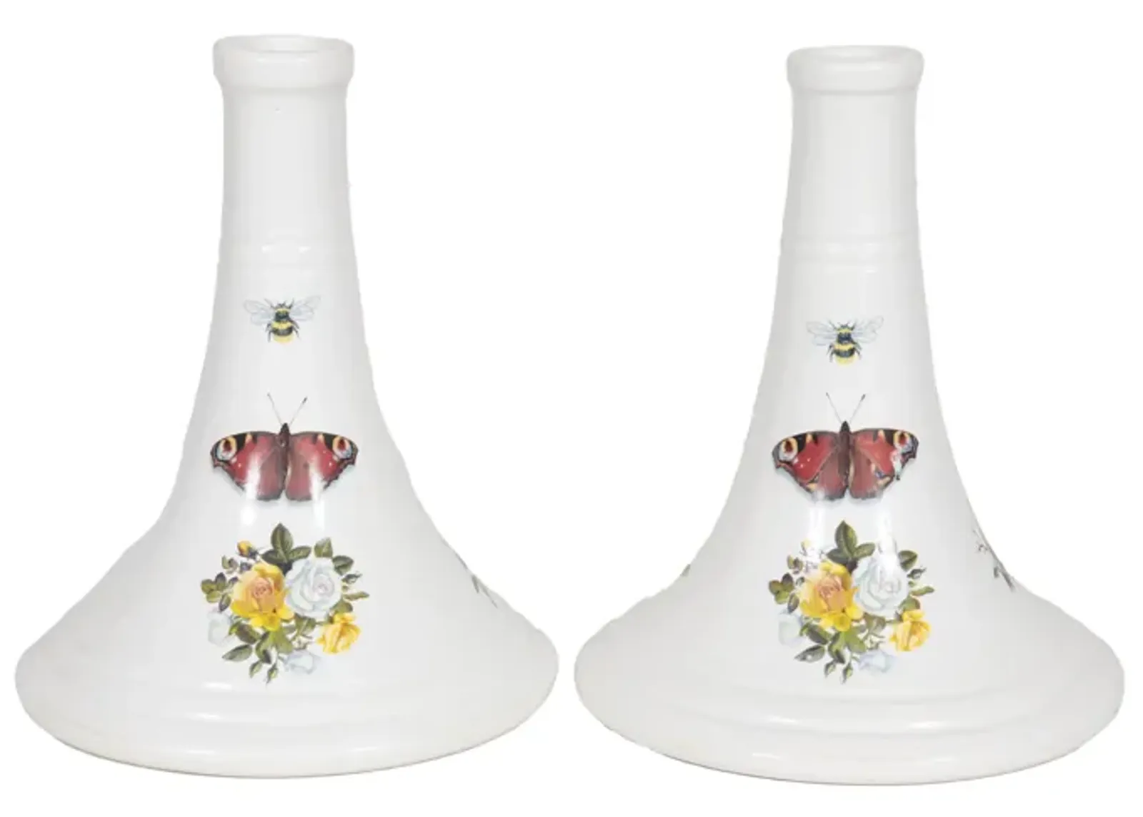 Italian Ethan Allen Candlestick Holders - Interesting Things - White