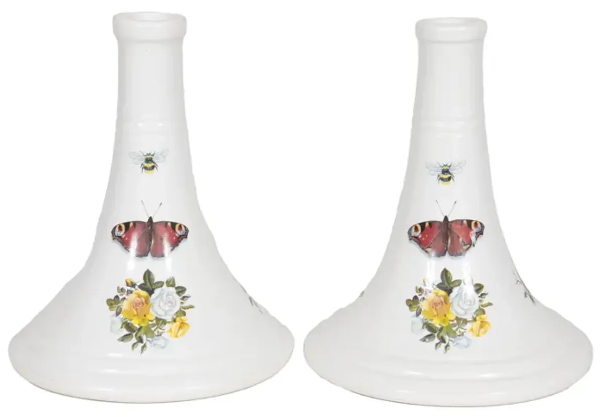 Italian Ethan Allen Candlestick Holders - Interesting Things - White