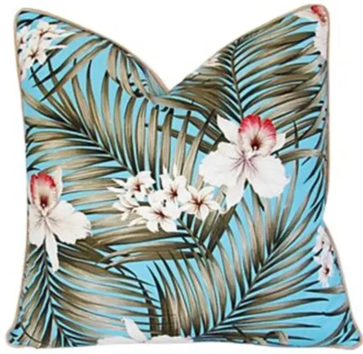 Tropical Palm Orchid Blossom Pillow