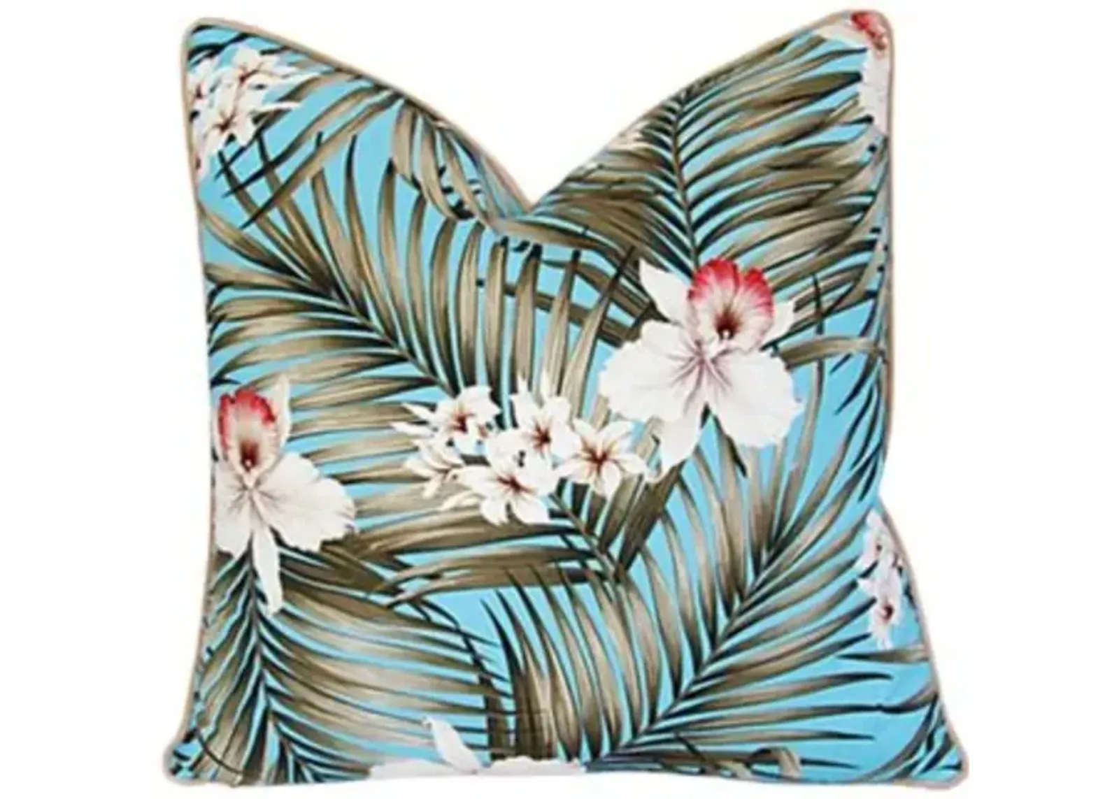 Tropical Palm Orchid Blossom Pillow