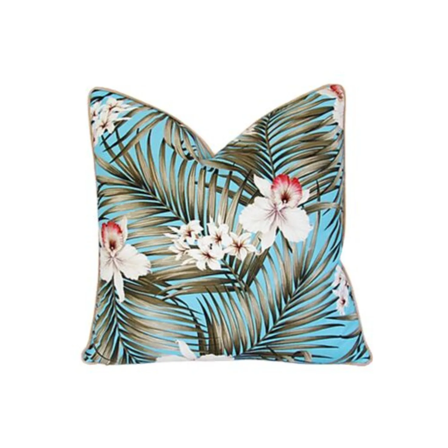 Tropical Palm Orchid Blossom Pillow