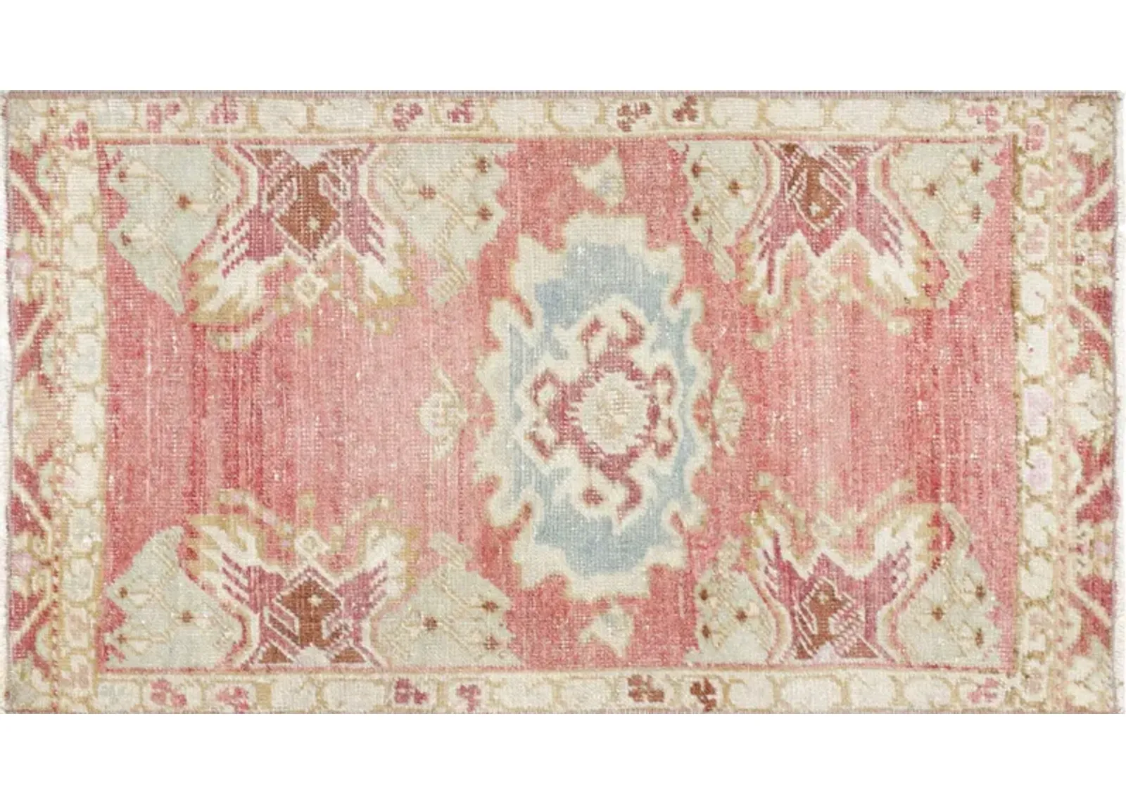 1960s Turkish Oushak Yastic -1'8" x3' - Nalbandian - Pink