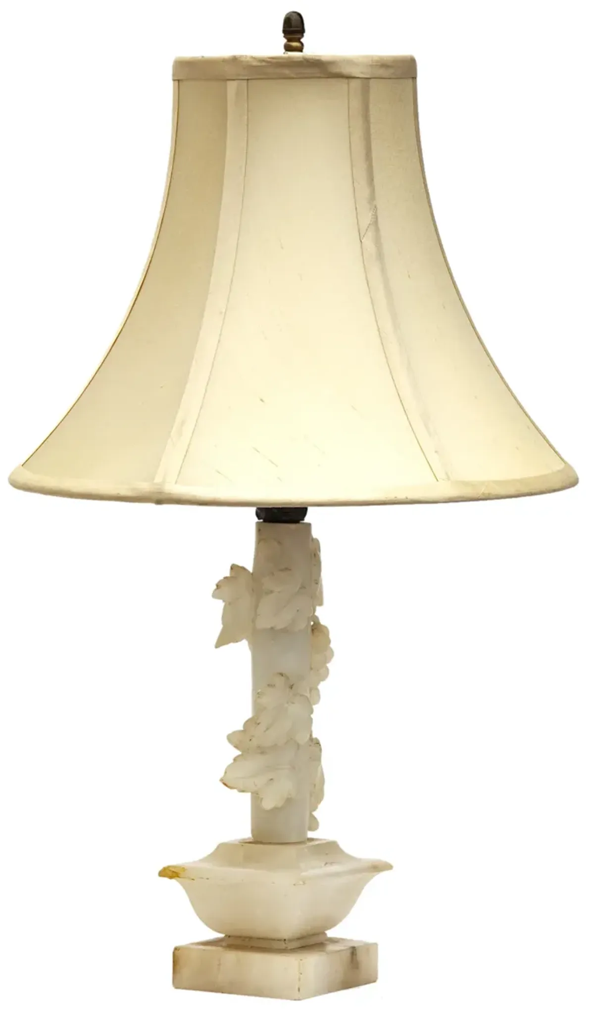 Carved Quartz Lamp w/Shade - Fleur de Lex Antiques