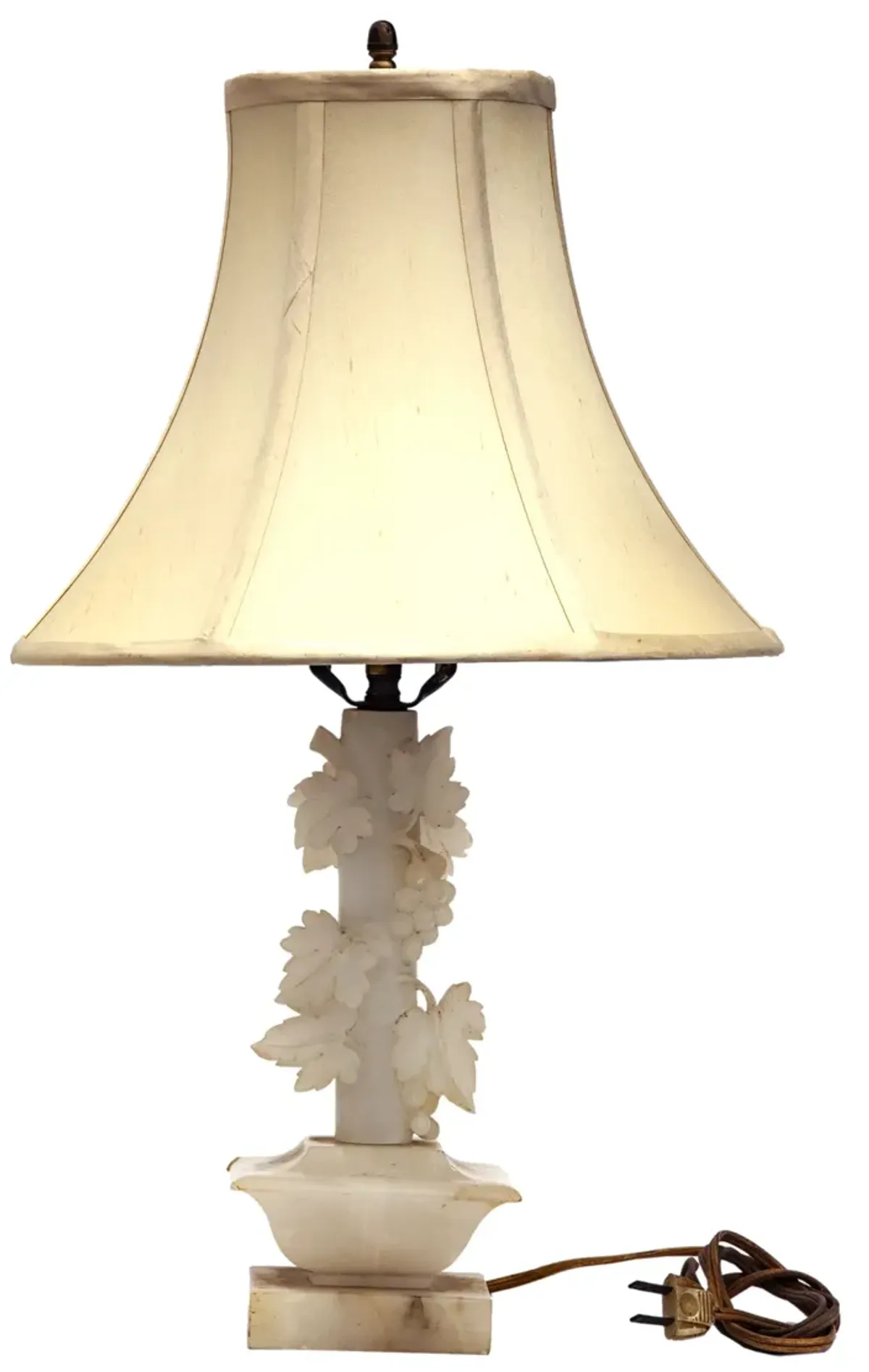 Carved Quartz Lamp w/Shade - Fleur de Lex Antiques