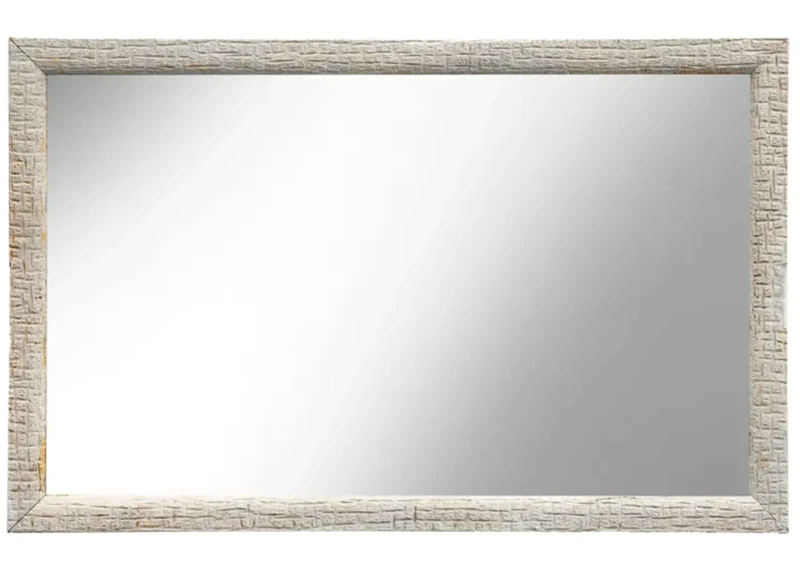 Rectangular Mirror / Geometric Pattern - Fleur de Lex Antiques - Handcrafted - Gold