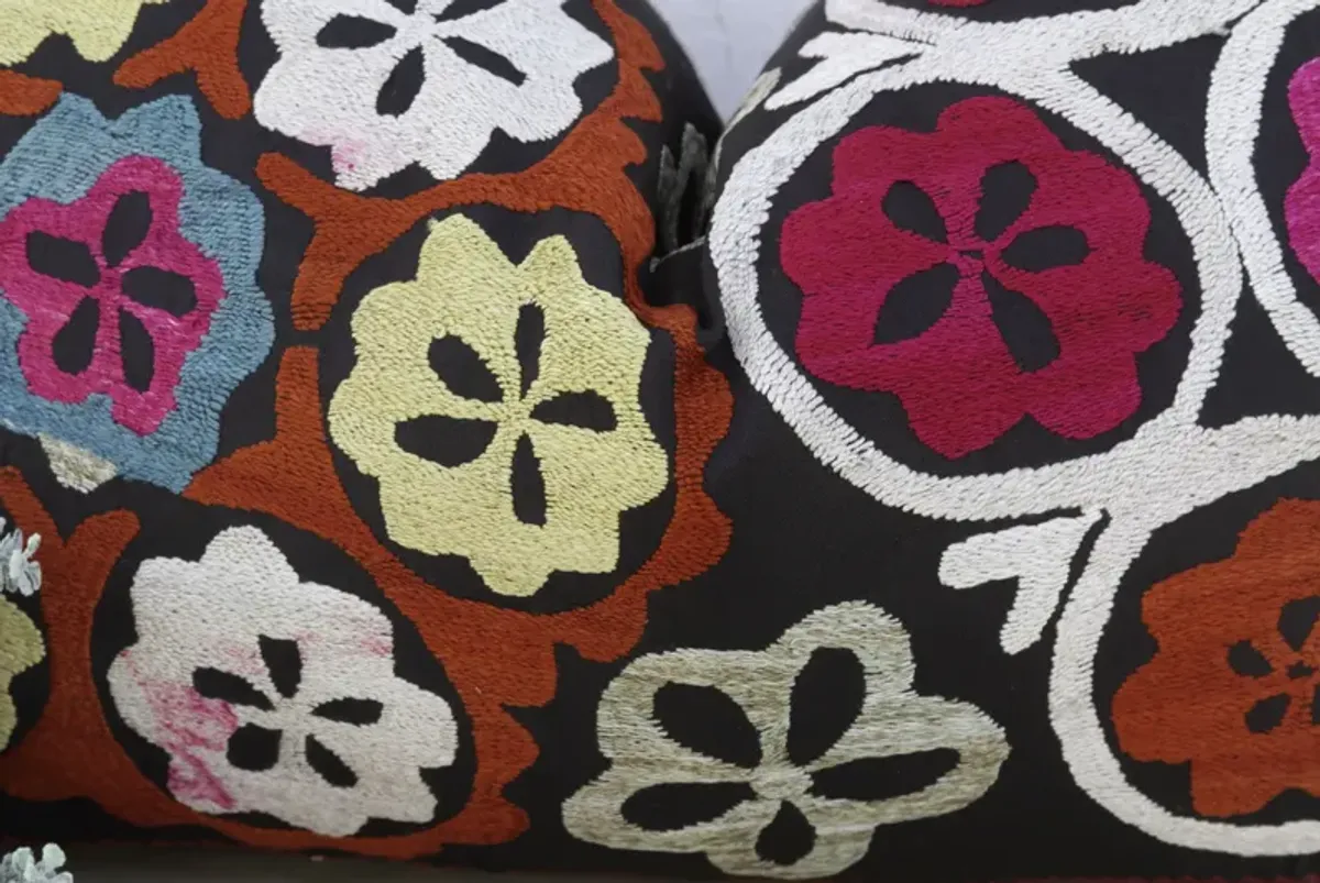 Spring Bloom Suzani Lumbar Pillow - de-cor