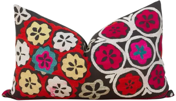 Spring Bloom Suzani Lumbar Pillow - de-cor