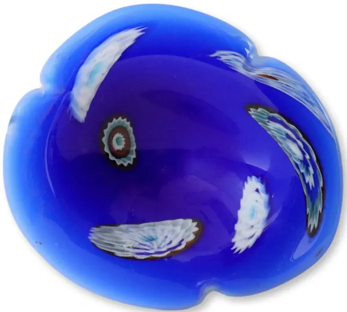 Midcentury Murano Glass Bowl - The Queens Landing - Handcrafted - Blue