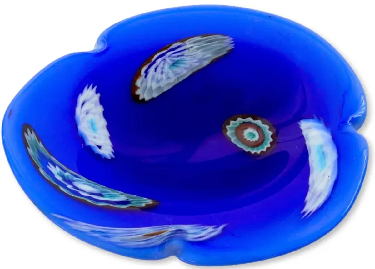 Midcentury Murano Glass Bowl - The Queens Landing - Handcrafted - Blue