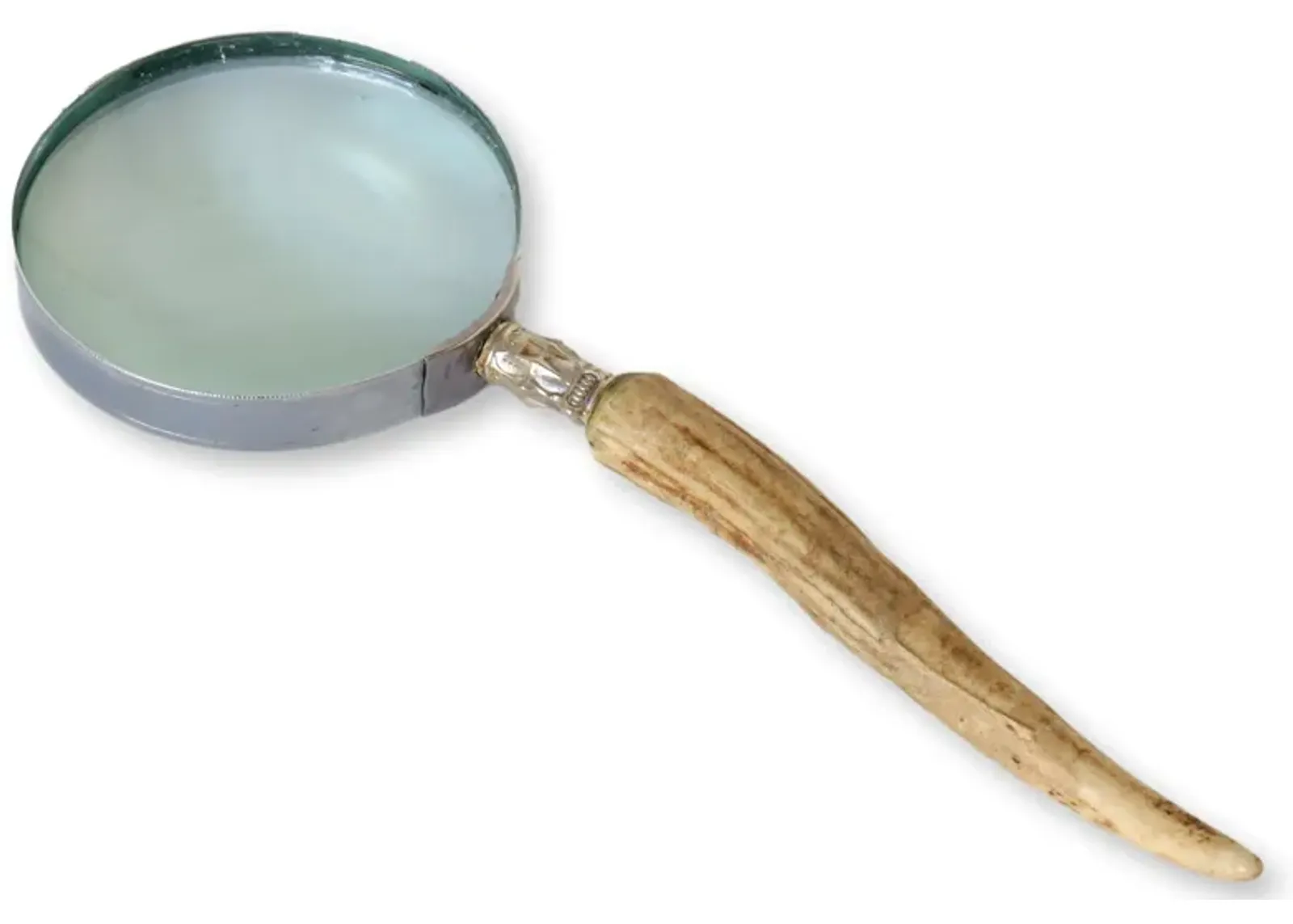 Midcentury Horn Handled Magnifying Glass - The Queens Landing - Brown