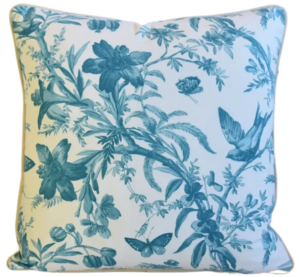 P Kaufmann Teal/Aqua Aviary Toile Pillow