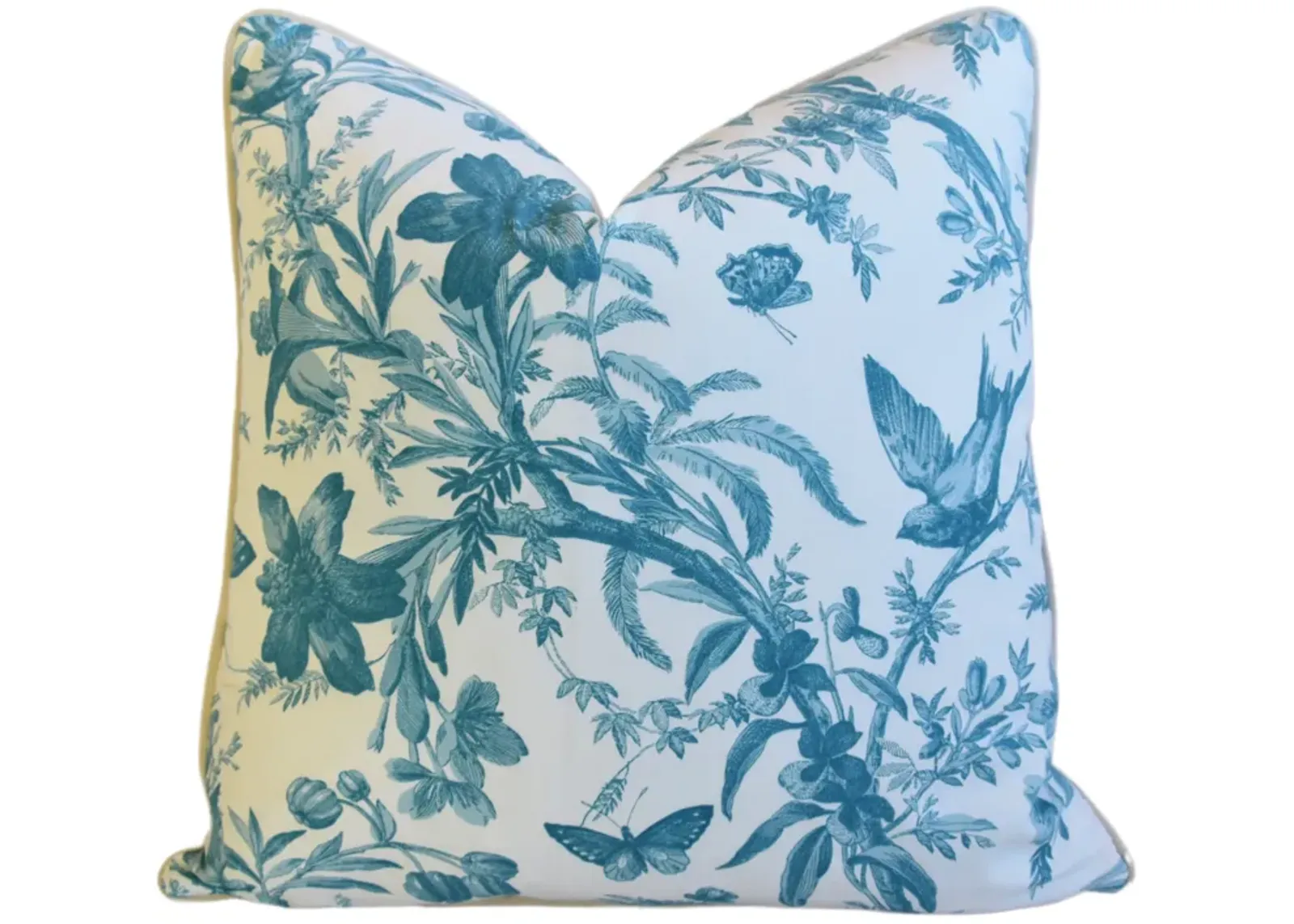 P Kaufmann Teal/Aqua Aviary Toile Pillow