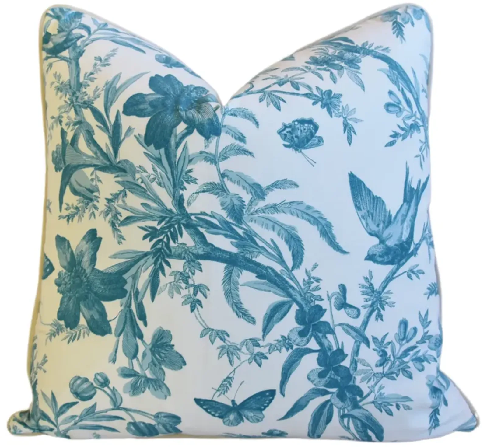 P Kaufmann Teal/Aqua Aviary Toile Pillow