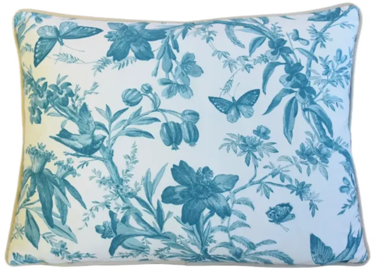 P Kaufmann Teal/Aqua Aviary Toile Pillow