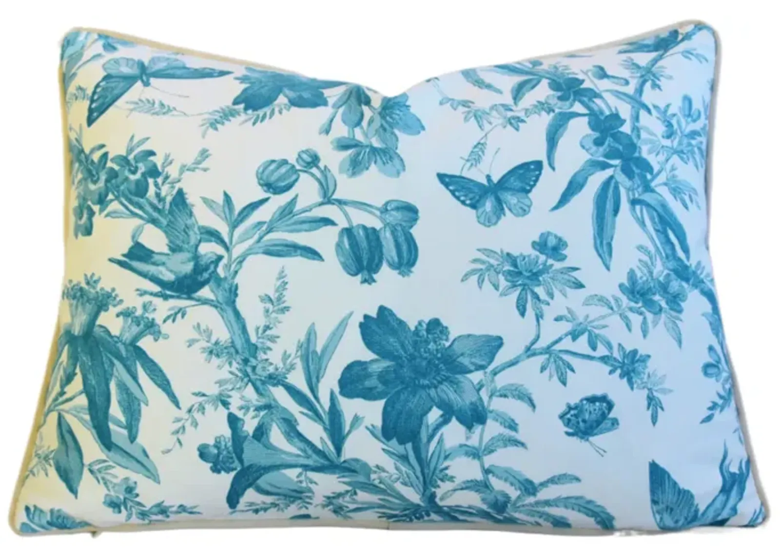 P Kaufmann Teal/Aqua Aviary Toile Pillow