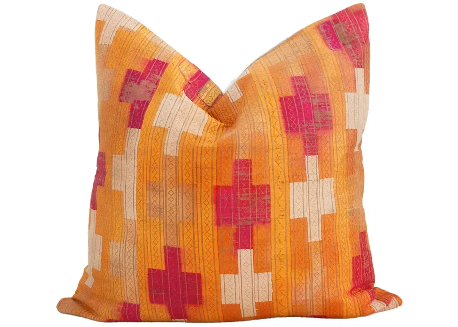 Sahara Sunset Silk Phulkari Pillow - de-cor